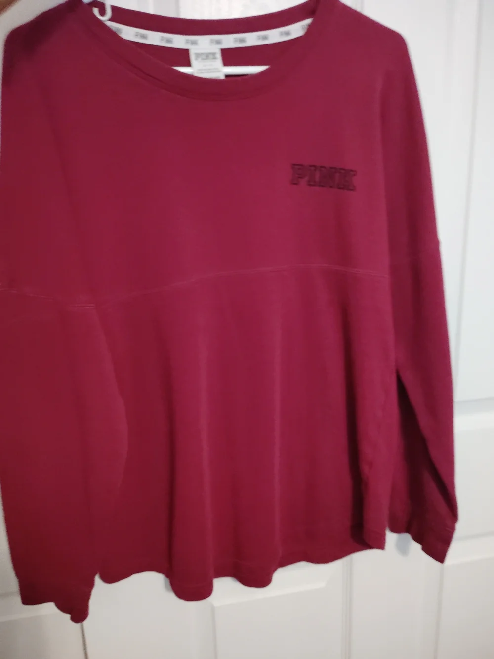 ⭐⭐Love Pink Long Sleeve Tee - Berry Red - Picture 2 of 3